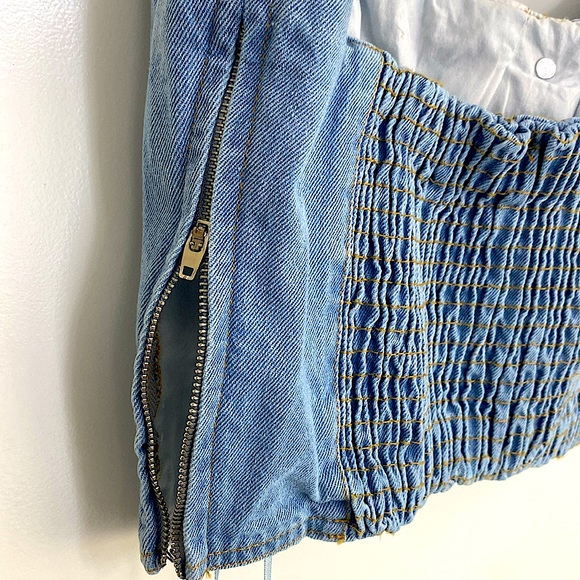 New Moon River Demin Jean Bustier Wrap top.Size M blue ⭐️⭐️⭐️⭐️ - Picture 5 of 16